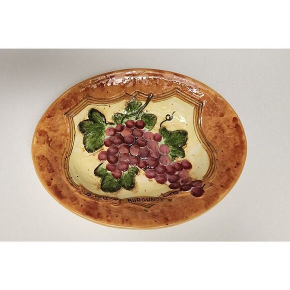 Certified International~Grapes Decorative Serving Plate And Bowl Susan Winget - Picture 2 of 7